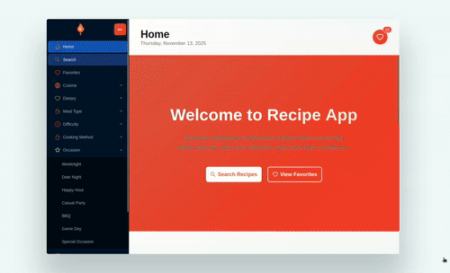 Recipe App gif